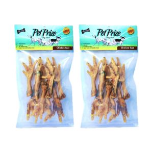 تشویقی سگ پت پرایز مدل Chicken Feet وزن 95 گرم بسته 2 عددی